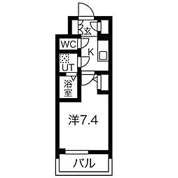 名古屋市営名城線 金山駅 徒歩5分の賃貸マンション 8階1Kの間取り