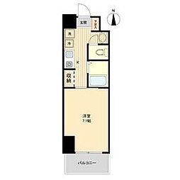 名古屋市営名城線 熱田神宮伝馬町駅 徒歩5分の賃貸マンション 7階1Kの間取り