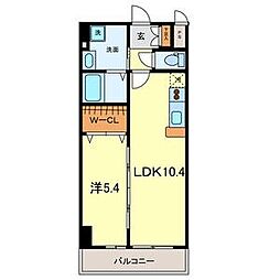 名古屋市営鶴舞線 大須観音駅 徒歩8分の賃貸マンション 2階1LDKの間取り