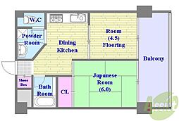 ドムール板宿 2DKの間取図画像