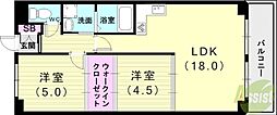 サンマリン舞子 2LDKの間取図画像