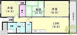 上高丸コーポラス 3LDKの間取図画像