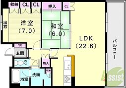 ビスタグランデ舞子B棟 2LDKの間取図画像