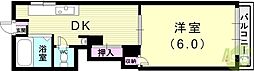 シャトー五色山 1DKの間取図画像