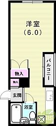 西舞子メゾン ワンルームの間取図画像