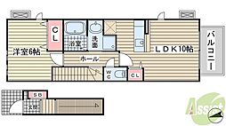 ヴァンベール千晴 1LDKの間取図画像