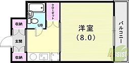 グッドライフ大津和3 ワンルームの間取図画像