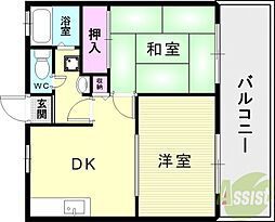 プレミールミタニ 2DKの間取図画像