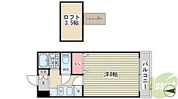 ルーエン大町 1Kの間取図画像