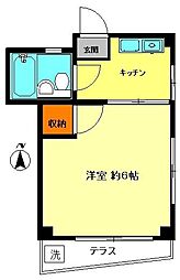 パシフィックマンション 1Kの間取図画像