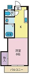 ベイヴィンイマフク 3階1Kの間取り