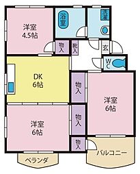 宮前ハイツ 3DKの間取図画像