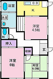 五味貸家（湯村） 1階3Kの間取り