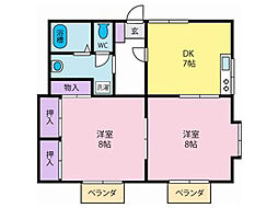 メゾン・ユムラ 2DKの間取図画像