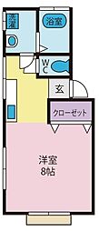 内藤アパート ワンルームの間取図画像