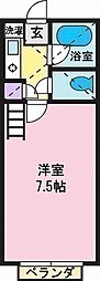 ビスワ金手 1Kの間取図画像