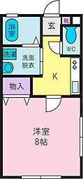 シャトーハイム.K 1Kの間取図画像