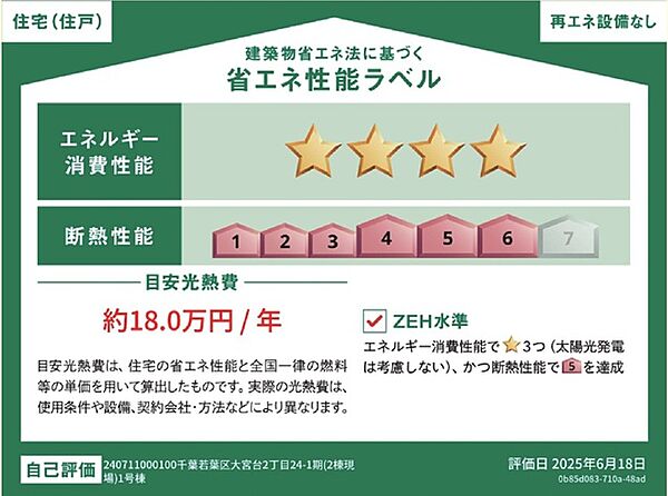 省エネ性能ラベルを拡大表示
