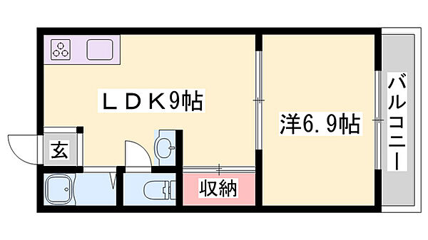 アンドステージ ｜兵庫県たつの市龍野町富永(賃貸アパート1LDK・2階・32.40㎡)の写真 その2