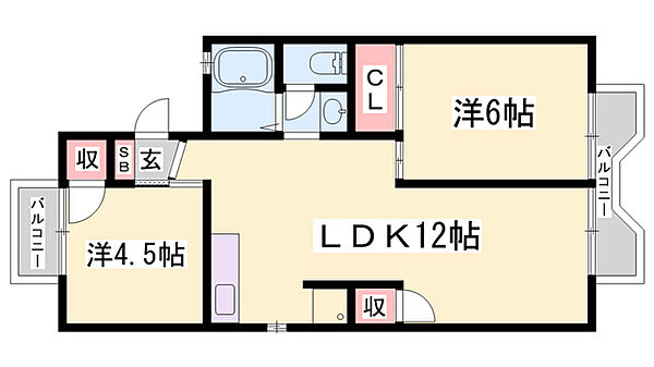 パレーシャル御立 ｜兵庫県姫路市御立西5丁目(賃貸アパート2LDK・2階・50.56㎡)の写真 その2