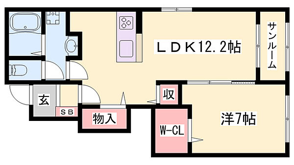 シエロガーデン下余部A ｜兵庫県姫路市余部区下余部(賃貸アパート1LDK・1階・50.08㎡)の写真 その2