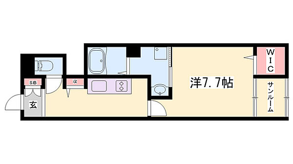 プラシード ｜兵庫県姫路市名古山町(賃貸アパート1K・1階・31.66㎡)の写真 その2