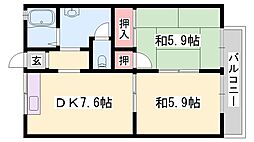 ガーデンハイツ緑ケ丘Ａ，Ｂ 2階