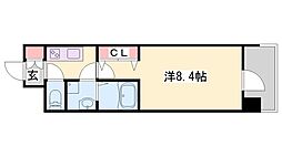 アルティザ姫路 1Kの間取図画像