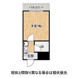 グランヴュー砥堀 2階1Kの間取り