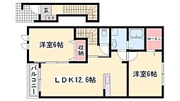 アン・グランジェ 2階2LDKの間取り