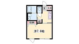 ハイムレトア新在家 1階1Kの間取り