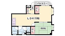 寿ハイツ 1LDKの間取図画像