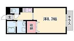 グランドール北八代 1Kの間取図画像