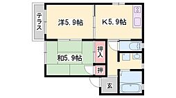 フォーレスタカオカA棟 2Kの間取図画像