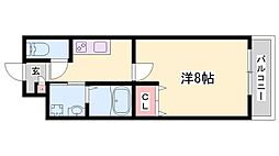 クローバー英賀保駅前 1Kの間取図画像