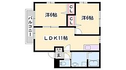 エルドール五番館 2LDKの間取図画像