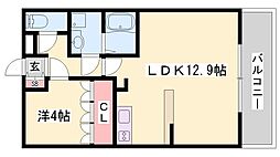 パルティーダorii 1LDKの間取図画像