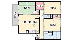 グレイスコートD 3LDKの間取図画像