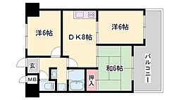 ロイヤルコーポ東雲 3DKの間取図画像