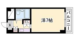 飾磨中村コーポ 1Kの間取図画像