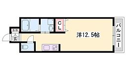 プルミエール ワンルームの間取図画像
