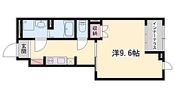 TMブルーム 1Kの間取図画像