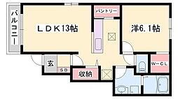 Y.R.Mレジデンス 1LDKの間取図画像