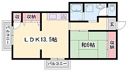三景コーポ 2LDKの間取図画像