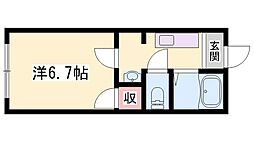 松本駅前ハイツC棟 1Kの間取図画像