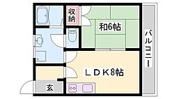 白国ハウスA 1LDKの間取図画像