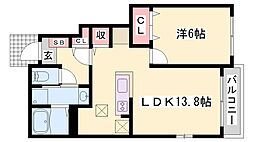 スピカ2 1LDKの間取図画像
