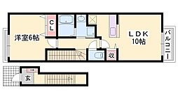 ラフレシールH 1LDKの間取図画像