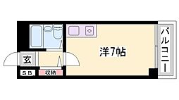 カルム白鷺 ワンルームの間取図画像