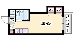 ジュネス野里 ワンルームの間取図画像
